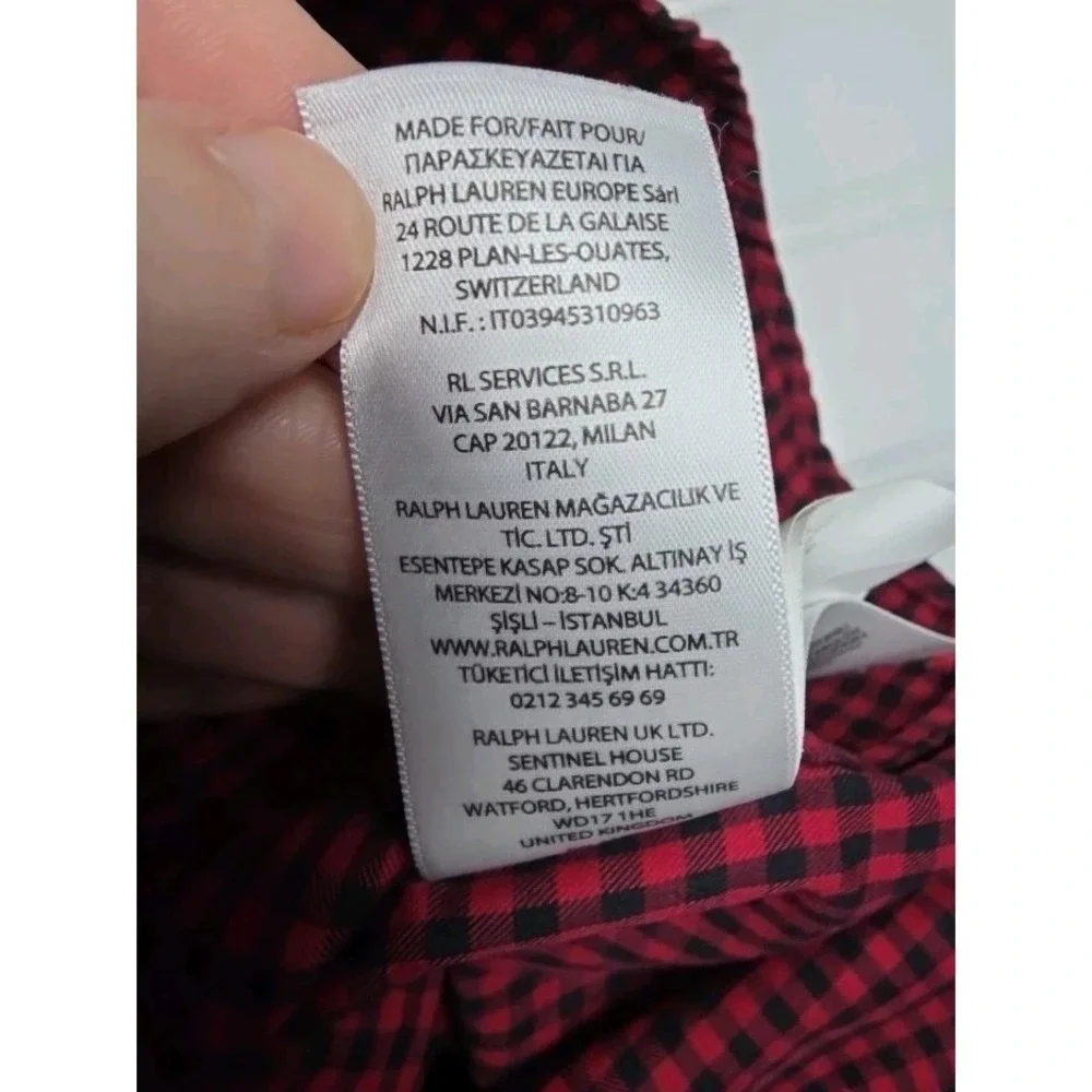 Polo Ralph Lauren Shirt‎ Mens XL Gingham Check Classic Fit Button Down RED/BLUE